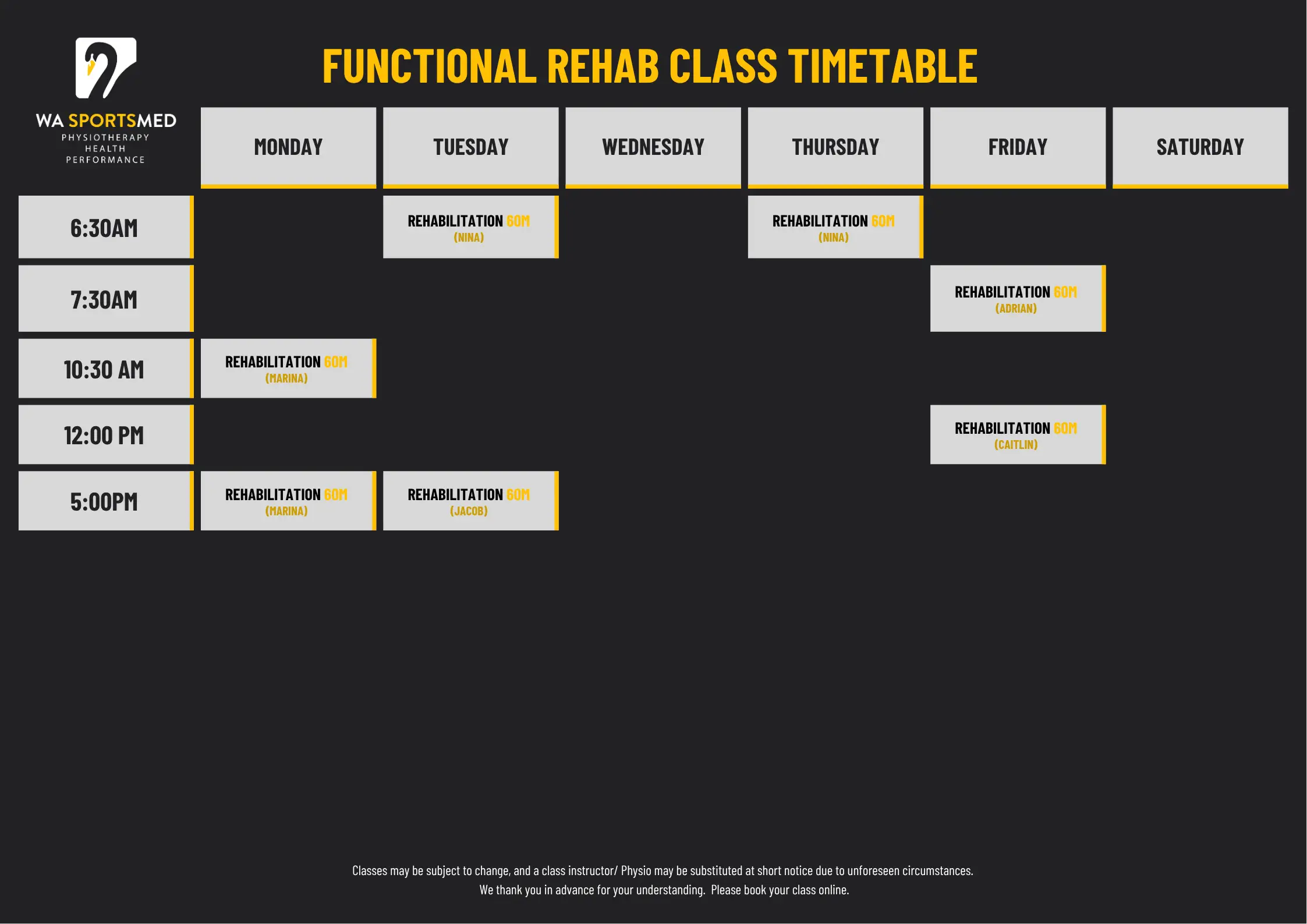 Schedule Functional Strength & Conditioning Classes