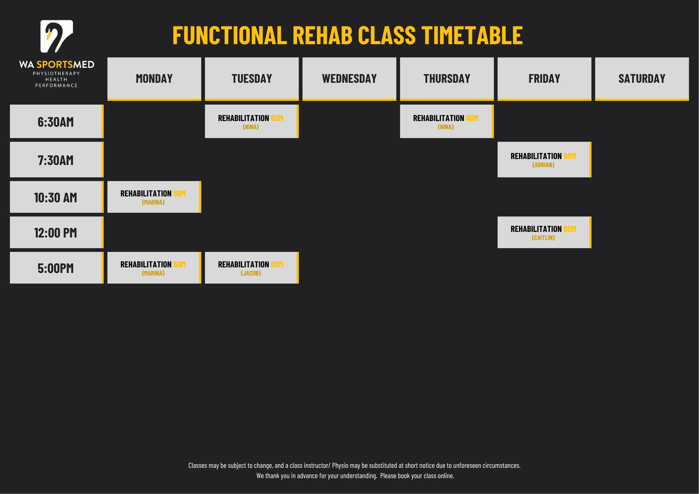 Schedule Functional Strength & Conditioning&nbsp;Classes